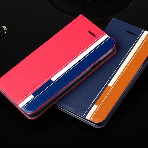 Name Brand Business Style Three Colors Contrast Full Body PU Leather Case with Card Slot for iPhone 6(Assorted Colors)