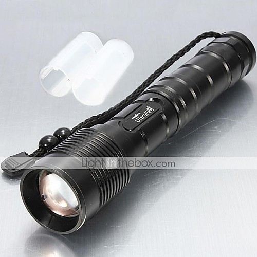 LT0003   5Mode   CREE XM-L T6 Zoomable LED Flashlight  (3600LM .218650.Black)