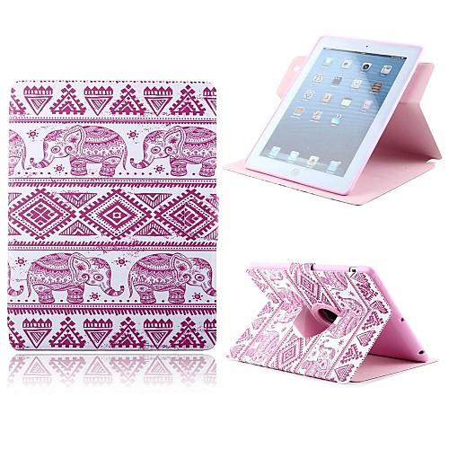 The National Wind Elephant Design PU Full Body Case with Stand for iPad Air