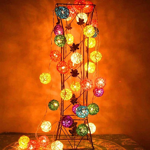 JIAWEN 4M 20LEDs RГБ LED Rattan Ball String Light Christmas String Light для Decoration (AC 110-220V)