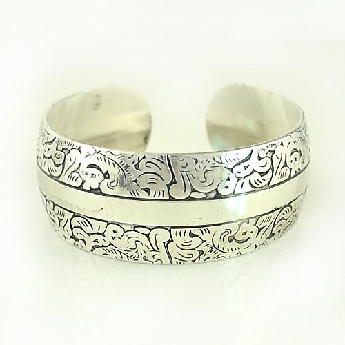 1PCS Fashion Carved Silver Bracelet N0.7