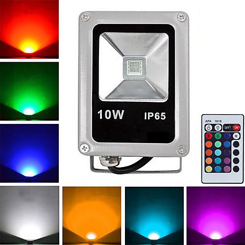 Gray Waterproof 10W 800LM RGB Light Remote Controlled LED Flood Lamp (85V-265V)