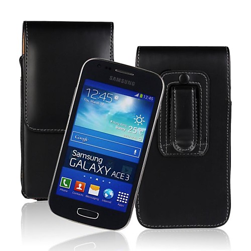 Solid Color Light Surface PU Leather Case with Waist Clip for Samsung Galaxy Ace 3 S7270 S7275 /S7272