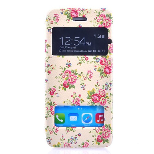 New Smart Flip Leather Cover Bright Red Roses Pattern PU Lether Full Body Cover for iPhone 5/5S