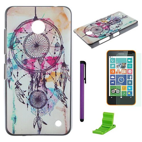 Dream Catcher Pattern PC Hard Case with Screen Protector,Stylus and Stand for Nokia Lumia 630/635