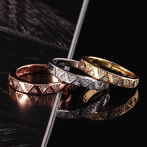 Fashion Gold Plated Women (Zircon Inlaid) Statement Rings (1 Pc)