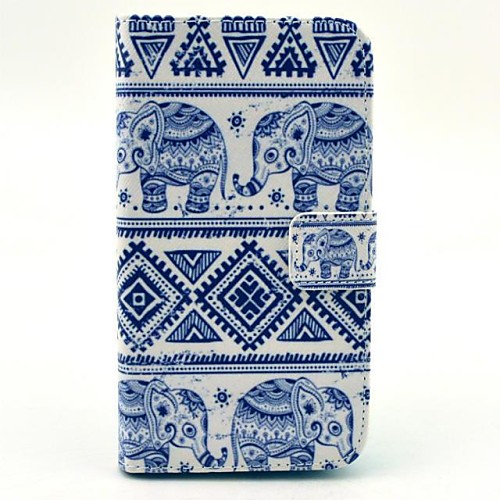 Tribal Elephant Carpet Pattern PU Leahter Full Body Cover with Stand and Card Slot for Huawei Y530/C8813