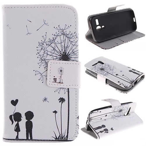 Lovers dDandelion Design PU Leather Case Cover with Stand and Card Slot for Motorola MOTO G