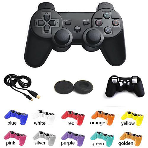 Dual Shock Wireless Bluetooth Game Controller  Button Protector  Silicone Case  Cable for Sony PS3