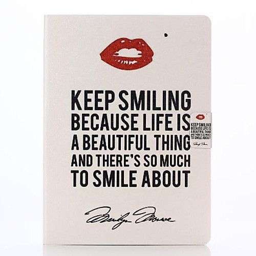 Keep Smiling Lipstick Pattern PU Leahter Full Body Cover with Stand and Card Slot for Samsung Galaxy Tab S 10.5 T800