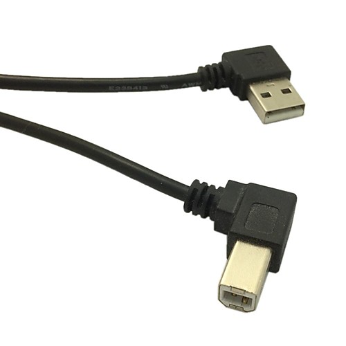 0.5m Прямоугольный USB 2.0 мужчина б углом мужчина 90 градусов кабель для сканера принтера