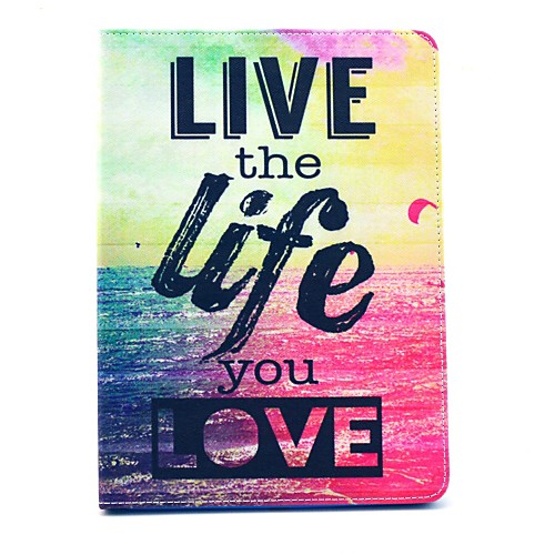 Live Life You Love Pattern PU Leather Full Body Case with Stand for iPad Air 2