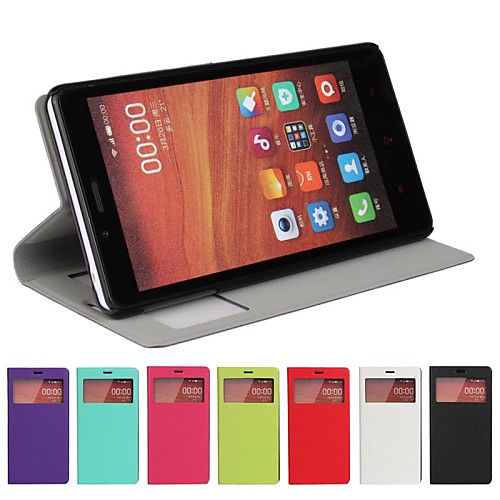 Ultrathin Elegant Visual Window Design PU Leather Full Body Case with Stand Case for Xiaomi RedMi Note (Assorted Colors)