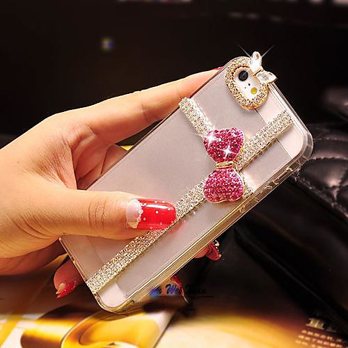 Pink Butterfly with Diamond Hard Back Cover  for iPhone 4 /  iPhone 4S