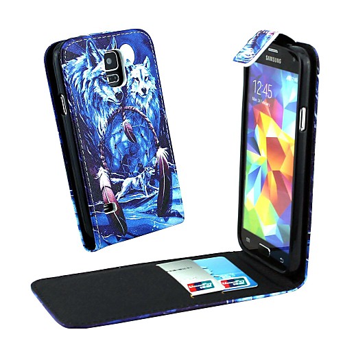 Волк в вертикальный флип кожаный чехол Dreamcatcher всего тела для Samsung s5 i9600