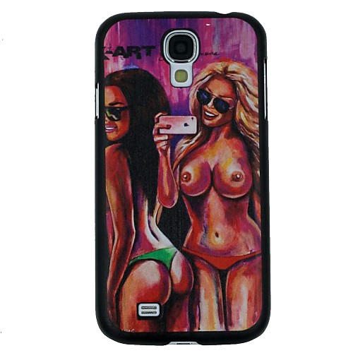 две сексуальные девушки, принимающие фото шаблон шт Твердый переплет дело на Samsung s4 i9500