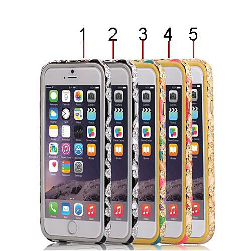 Luxury China Ceramic Rhinestone Bling Diamond Aluminum Metal Bumper Frame for iPhone 5/5S(Assorted Colors)