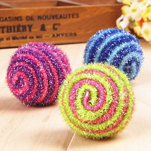 Stripe Two-Tone Pattern Ball Shaped Sisal Toys for Pet Cats(Random Colour)