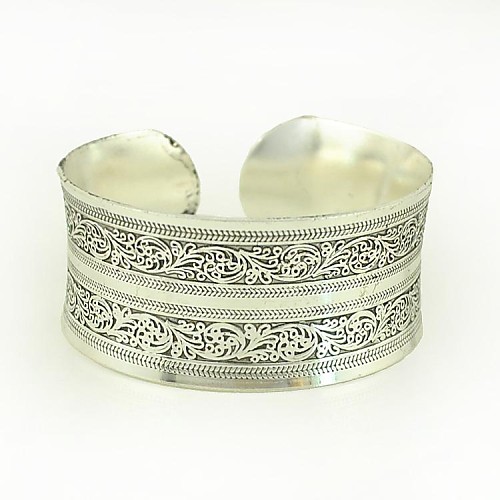 1PCS Fashion Carved Silver Bracelet N0.3