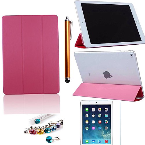 Toothpicks Pattern PU Leather with Protective Film,Stylus and Dust Plug  for iPad Air 2/iPad 6 (Assorted Colors)