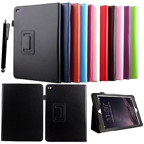 KARZEA Lichi Grain Auto Sleep & Wake-Up PU Leather Case with Stand and Stylus for iPad Air 2/iPad 6(Assorted Colors)