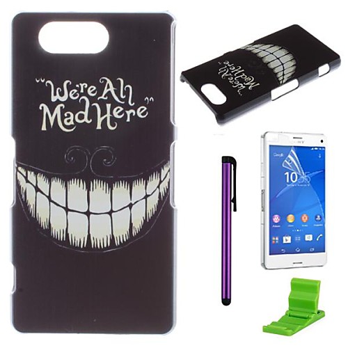 Cartoon Crazy Teeth Pattern PC Hard Case with Screen Protector,Stylus and Stand for Sony Xperia Z3 mini D5803 M55w