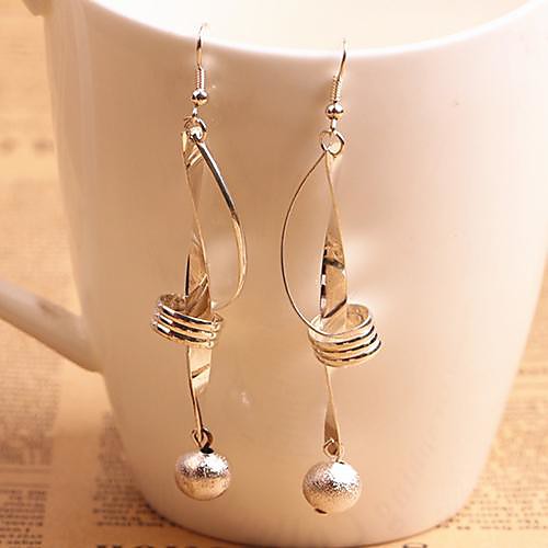 Lureme European Style Exaggerate Twisted Loops Bead Alloy Stud Earring