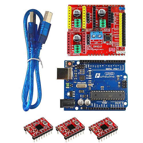 funduino 3d0072 FR4 платы расширения  3-шаговые приводы двигателей  funduino-уно r3 доска комплект для Arduino