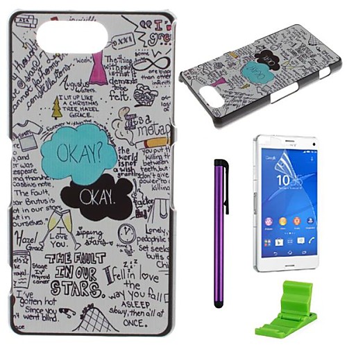 Alright Pattern PC Hard Case with Screen Protector,Stylus and Stand for Sony Xperia Z3 Compact / Z3 mini M55w