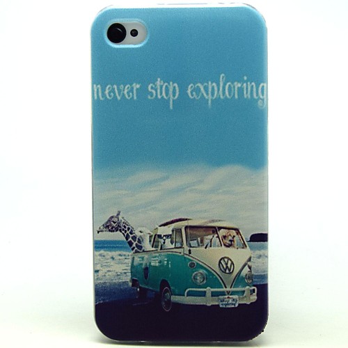 Animal Travel Pattern TPU Soft Case for iPhone 4/4S