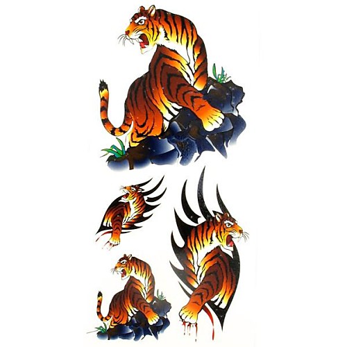 1pc Animal Series Blood Tiger Waterproof Body Art Tattoo Pattern Temporary Tattoos Sticker(18.5cm8.5cm)