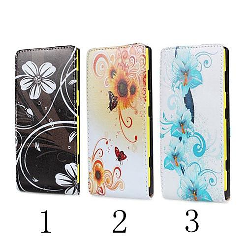 Flowers Pattern Open Up and Down PU Leather Full Body Case for Nokia Lumia 1020 (Assorted Colors)