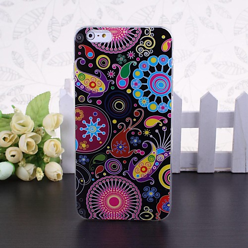 National Style Flowers Pattern Silicone Soft Case for iPhone 6 Plus