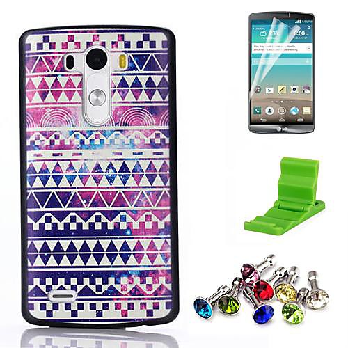 The Star Symbol Pattern PC Hard Case with Screen Protector,Anti-dust Plug and Stand for LG G3