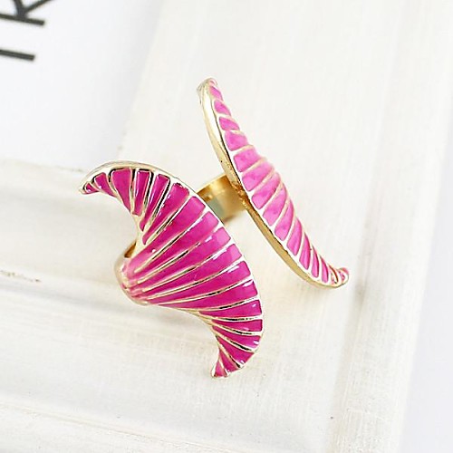 2014 New Arrivals Pink Enamel Shell Shape Open Women Fashion Ring