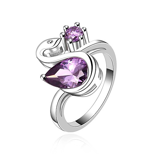 Graceful Two Amethyst Factory Price Mixed Gemstone Rings Women Rings