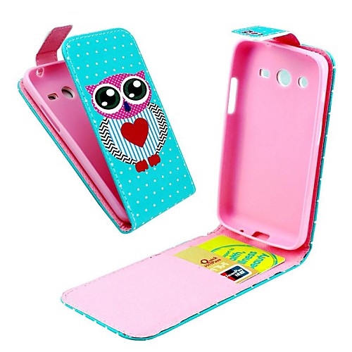 Love Owl Pattern PU Leather Full Body Cover with Card Slot Case for Samsung Galaxy Core 2 G3556D/G355H