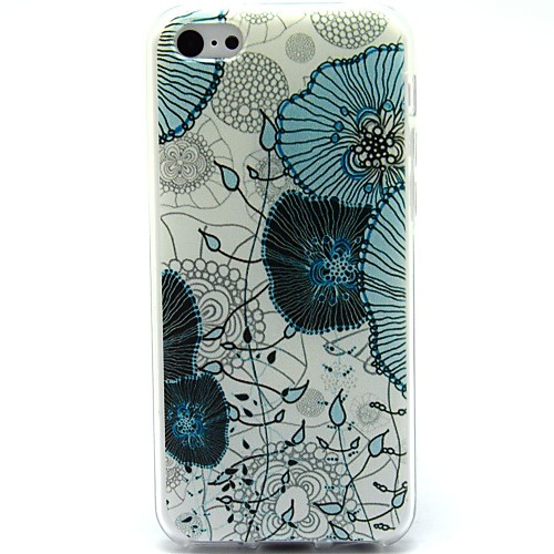 The Blue Lotus Pattern Soft Case for iPhone 5C