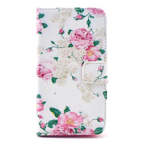 Beautiful Rose Flower  Pattern PU Leahter Full Body Cover with Stand and Card Slot for Huawei Y530/C8813