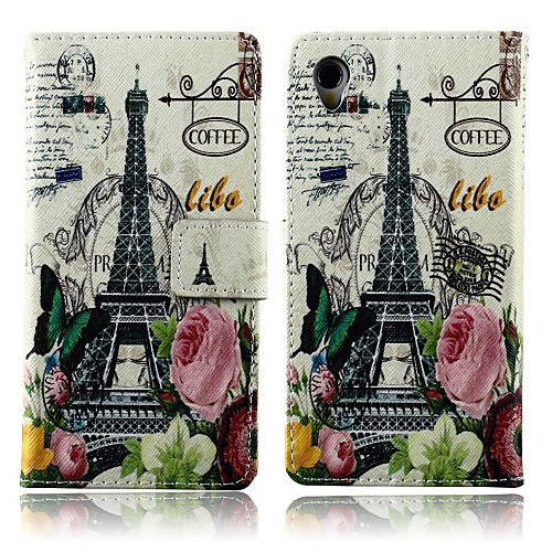 Flower Tower PU Leather Full Body Cover with Stand for Sony Xperia Z1 L39H