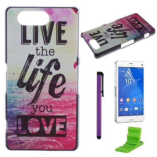 Live Life Sea Pattern PC Hard Case with Screen Protector,Stylus and Stand for Sony Xperia Z3 Compact / Z3 mini M55w