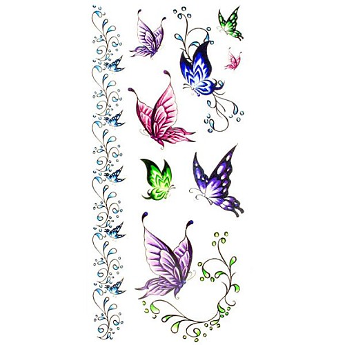 1pc Cute Butterfly Bracelet Waterproof Body Art Tattoo Pattern Temporary Tattoo Sticker(18.5cm8.5cm)