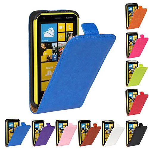 Flip-Open Horse Grain PU Leather Full Body Case for Nokia Lumia 620 (Assorted Colors)