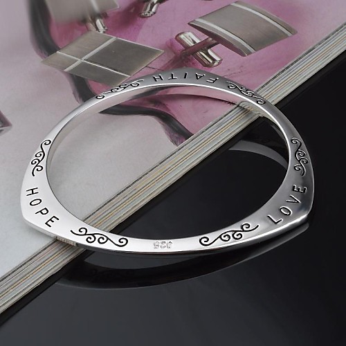 Lureme Fashion Sterling Silver LOVE HOPE PARTY Letter Bracelet