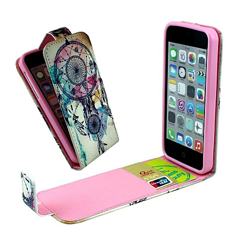 Dreamcatcher  Vertical Flip  PU Leather Full Body Case with Card Holder for iPhone 5C