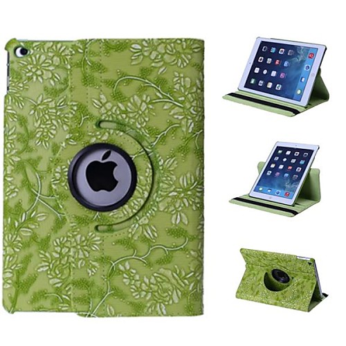 360 Rotational Royal Flower Embossed Full Body Leather Case for iPad Air 2(Assorted Colors)