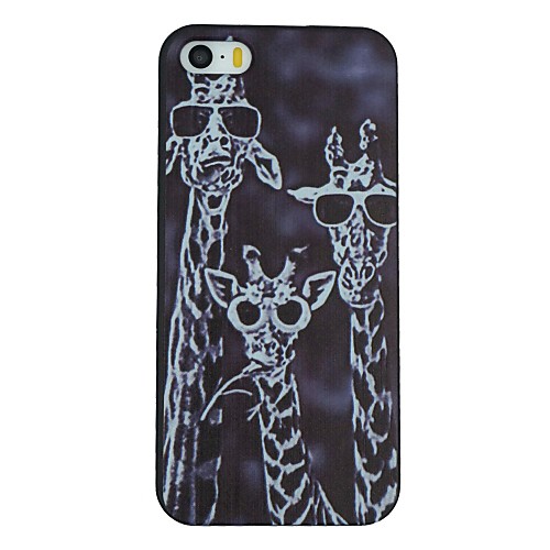 Three Giraffes Pattern PC Hard Transparent Back Cover Case for iPhone 5/5S