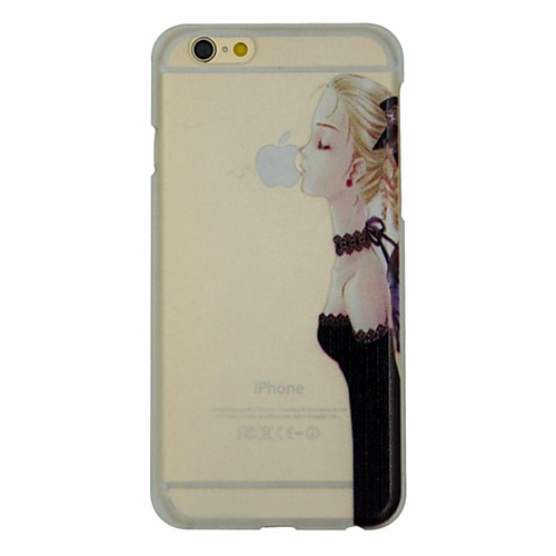 Cartoon Series of Beauty Kiss Pattern PC Hard Transparent Back Cover Case for iPhone 6