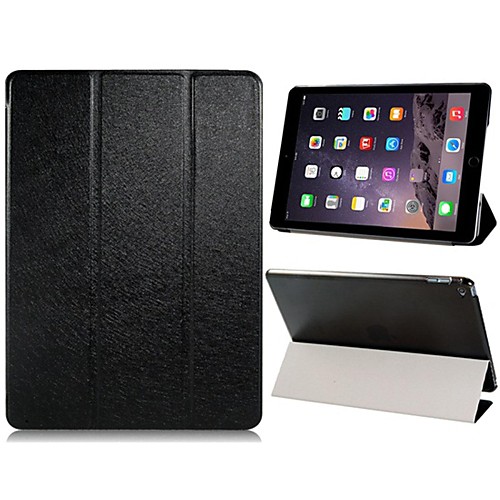 Tri-fold Faux Leather & Plastic Flip Case for iPad 6/iPad Air 2 (Assorted Colors)