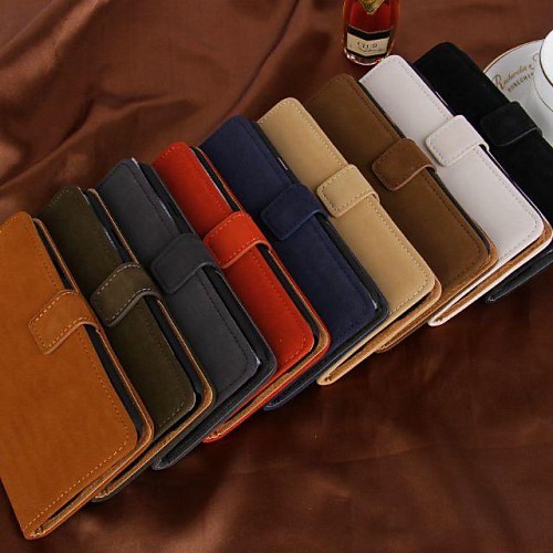 Fashion Solid Color Wallet Style PU Full Body Cover with Stand and Card Slot for iPhone 5C (Assorted Colors)